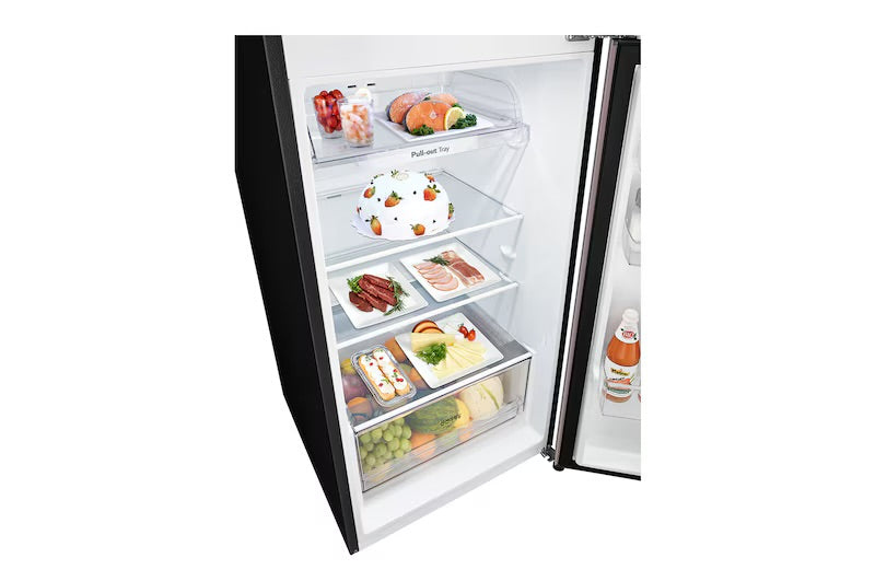 Refrigeradora Top Freezer 13.2pᶟ (Net) / 14 pᶟ (Gross) LG Smart Inverter Compressor™ LINEARCooling™ Puerta Clay Pink VT38BPK