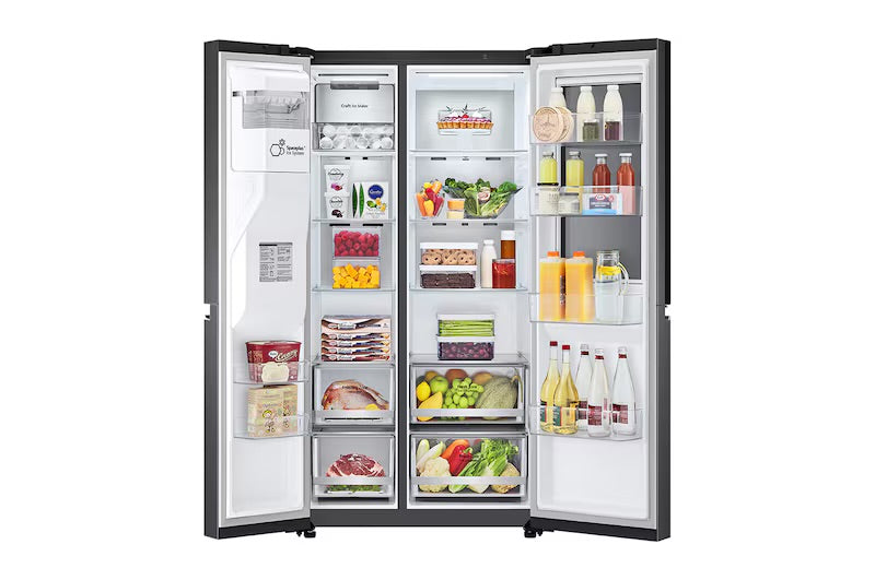 Refrigeradora Side By Side 23.8pᶟ (Net) / 22.4pᶟ (Gross) ThinQ™ Door-in-Door™ Craft Ice™ Negro Mate VS25XHWCB