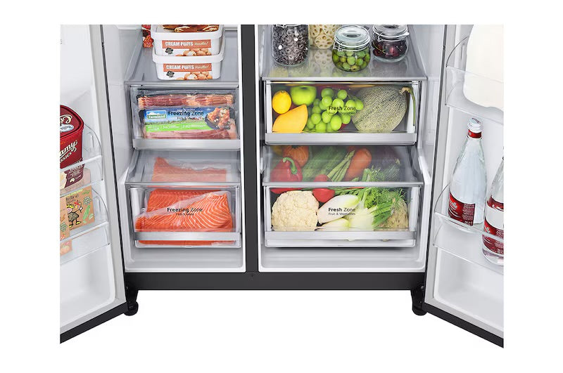 Refrigeradora Side By Side 23.8pᶟ (Net) / 22.4pᶟ (Gross) ThinQ™ Door-in-Door™ Craft Ice™ Negro Mate VS25XHWCB